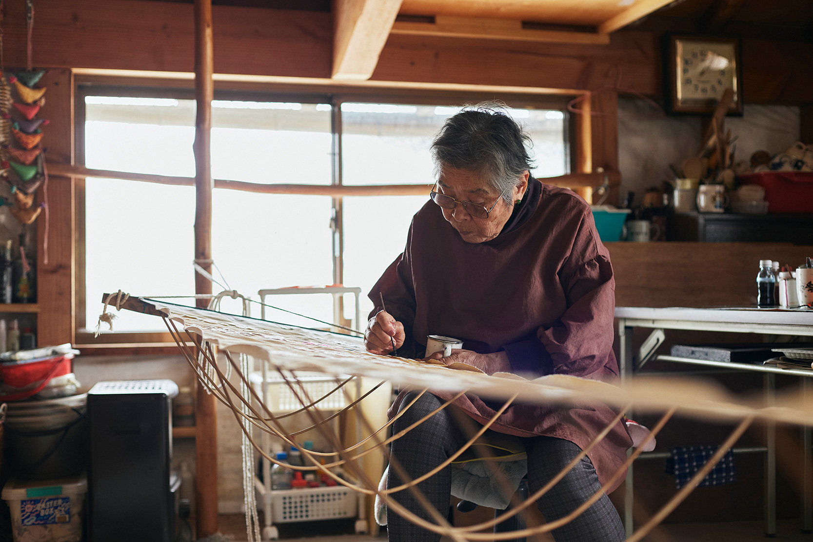 寺口さんの制作風景